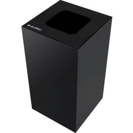 ZHEJIANG STEELRIX OFFICE FURNITURE CO-SH Global Industrial Square Recycling/Trash Can with Waste Lid, 32 Gallon, Black 641615WBK